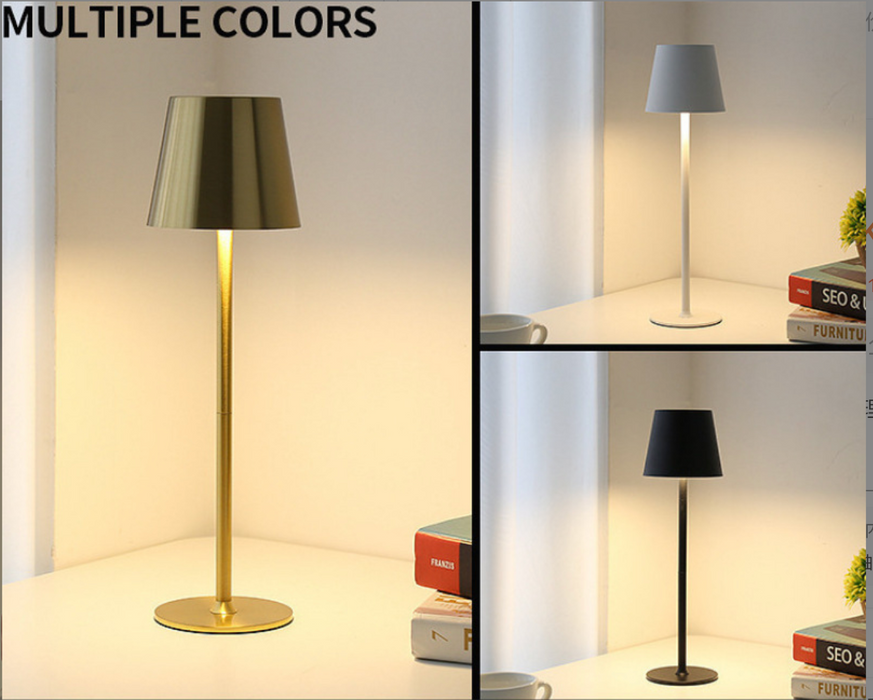 Lampe de bureau rechargeable LED - Lampe de table à interrupteur tactile, 3 modes de couleur, fonction dimmable - Idéale pour chambre, salon, bar et éclairage de décoration pour dîner