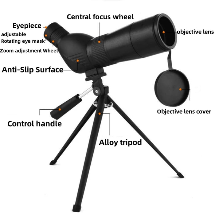 60x Zoom Spotting Scope – 20–60x, 60mm Objective Monocular for Birdwatching & Camping