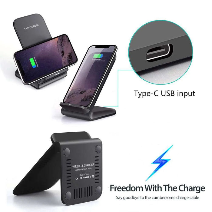 Fast Wireless Charging Stand — Up to 15W for iPhone & Samsung