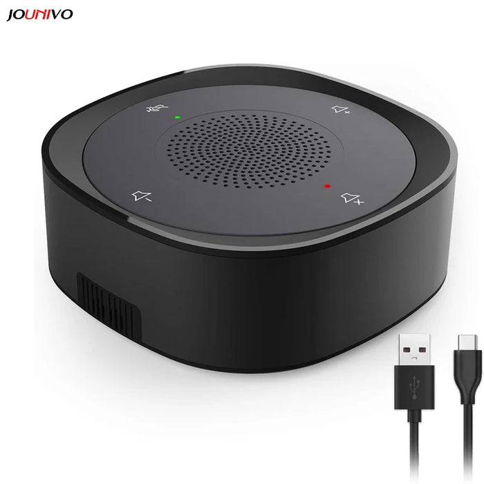 USB Conference Speakerphone — 360° Omnidirectional Condenser Mic with Mute & Volume