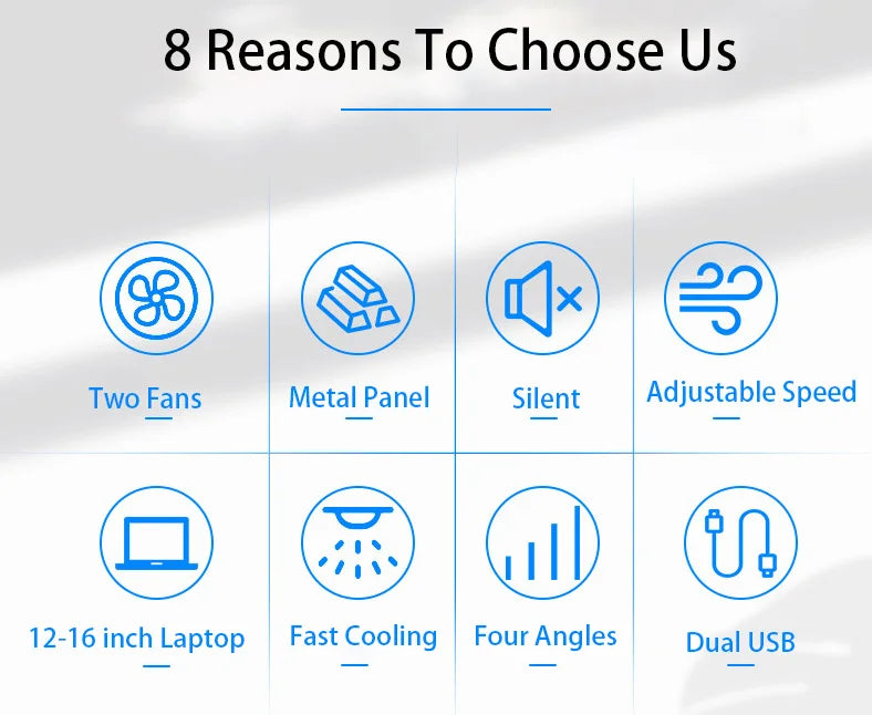 Gaming Laptop Cooler for 12–16 inch Notebooks | Dual Fans & Adjustable Wind Speed