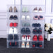 Transparent 6-Pack Shoe Storage Boxes — Thickened, Foldable, Dustproof & Stackable