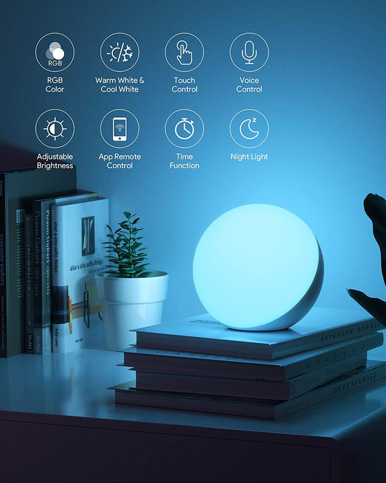Intelligente Tischlampe Dimmbar Schreibtischlampe - App-/Sprachgesteuert, LED RGB, Farbwechsel, Touch-Lampe mit UK-Stecker - Ideal für moderne smarte Häuser und Technikbegeisterte