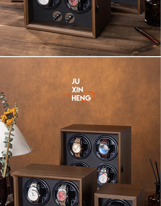 Wooden USB Watch Winder for Automatic Watches — Silent Mabuchi Motor