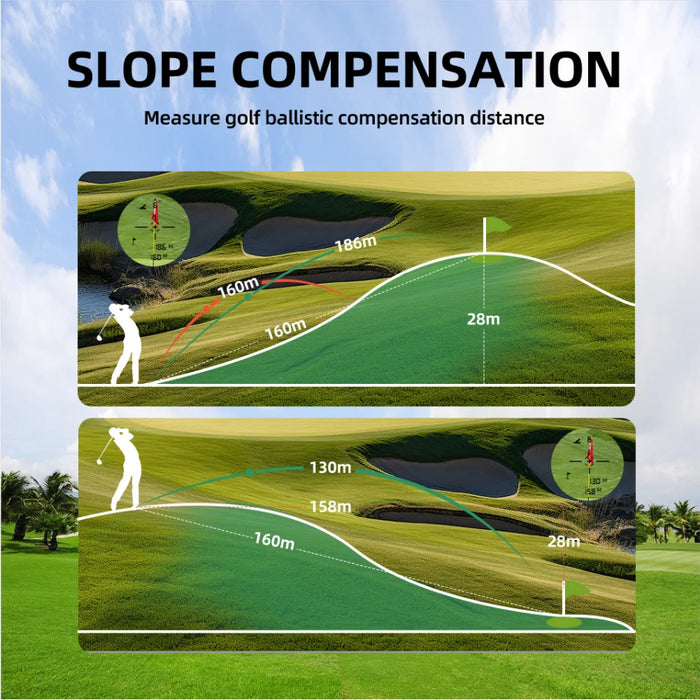 Golf Laser Rangefinder 600m / 1000m — Flag‑Lock Slope, USB-C Rechargeable
