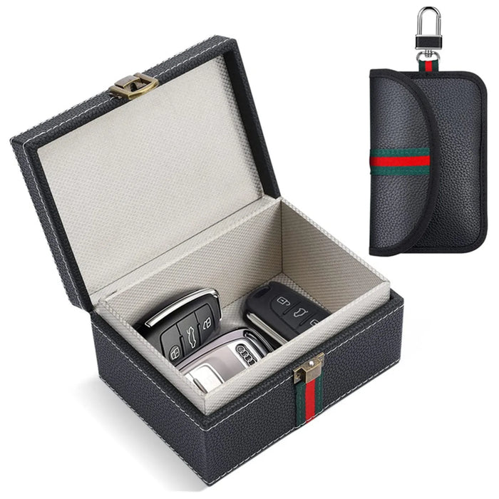 Faraday Box with Signal-Blocking Bags for Car Keys — Keyless Entry Protector