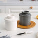 Ceramic Butter Cup with Lid — 350ml Sealed Butter Storage, Blue/Pink/White/Grey