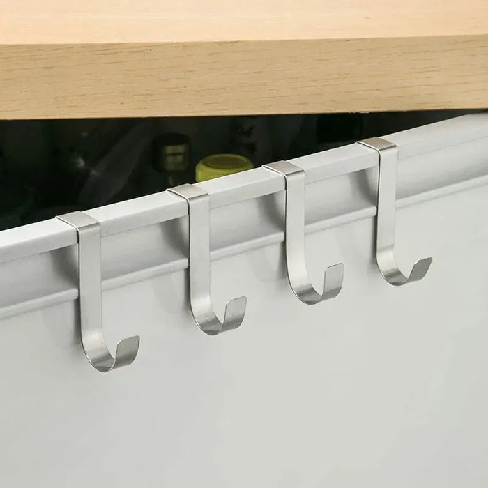 S-shaped Metal Over-Cabinet Door Hooks — Multi-purpose Kitchen & Bathroom Storage