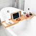 Expandable Luxury Wooden Bathtub Caddy Tray — 60–87cm Adjustable Soap & Tablet Holder