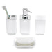 8‑Piece Bathroom Organiser Set — Soap Dispenser, Brush, Trash Can & Cup