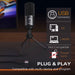 USB Condenser Microphone K669B — Metal Body, Cardioid, Gain Knob, USB Plug-and-Play