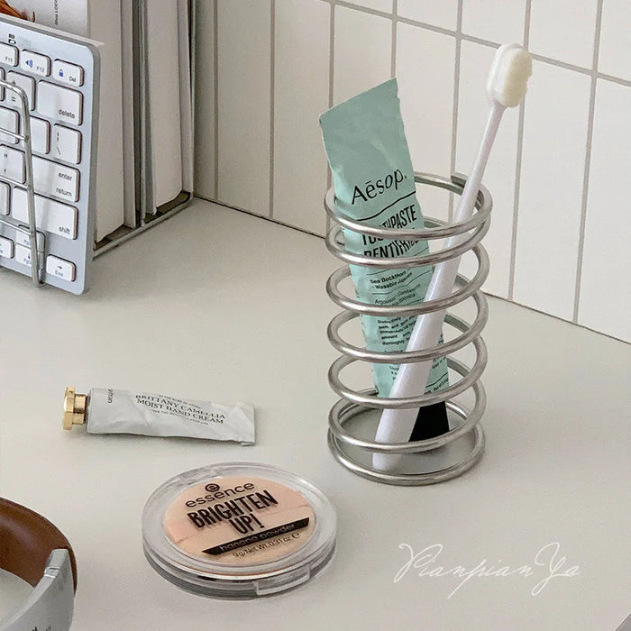 Stainless Steel Toothbrush Holder – Metal Bathroom Storage Rack