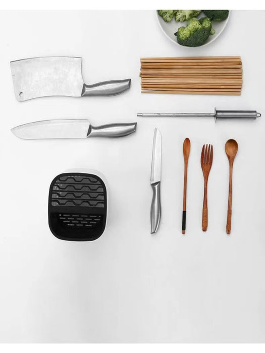 Multi-Function Knife & Utensil Rack with Drain Base