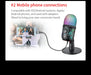 USB Gaming Condenser Microphone with Headphone Jack, LED & Noise Reduction