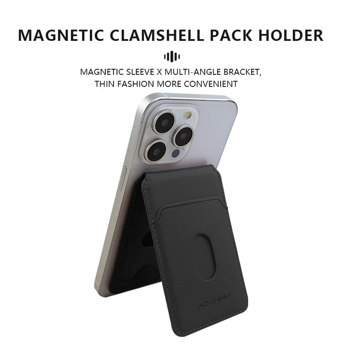 Leather MagSafe Magnetic Card Holder Wallet for iPhone 12–16 (Pro/Max/Plus)
