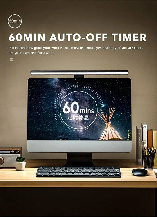 USB LED Monitor Light Bar — 33cm & 50cm, Dimmable with 3 Colour Temperatures, Touch Control