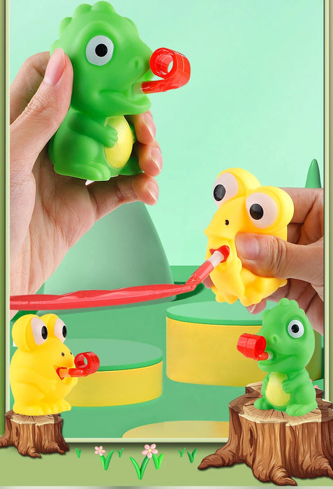 Kids' Pinch Fidget Toy – Frog or Dinosaur with Sticking Tongue, Stress Relief, 1pc (Random Colour)