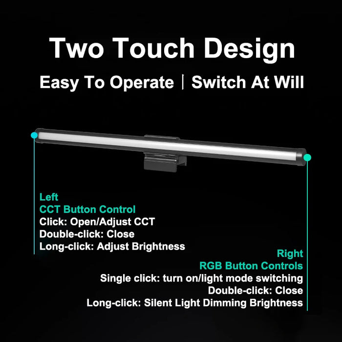 30cm LED Monitor Light Bar — CCT & RGB USB Dimmable Desk Lamp