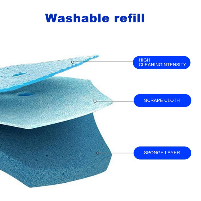 Flushable Toilet Brush Refills – 48 Disposable Sponge Heads (Blue)