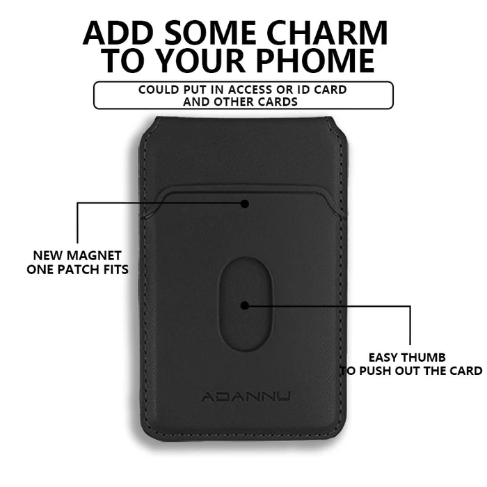 Leather MagSafe Magnetic Card Holder Wallet for iPhone 12–16 (Pro/Max/Plus)