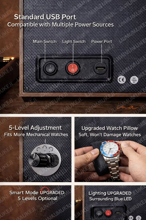 Single Automatic Watch Winder — Compact Rotating Desktop Winder