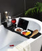 Extendable Bath Tray — Adjustable Bathtub Shelf, Towel & Book Holder (White or Black)