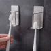 Stainless Steel Wall-Mount Toothbrush & Shaver Holder — 1 or 2 pcs