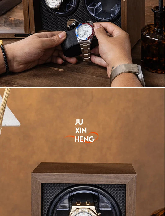 Wooden USB Watch Winder for Automatic Watches — Silent Mabuchi Motor