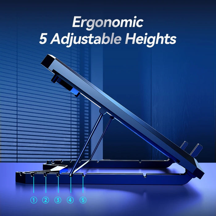 Laptop Cooling Pad with 12 Quiet Fans — 12–17.3‑inch Cooler Stand with Dual USB & Phone Holder