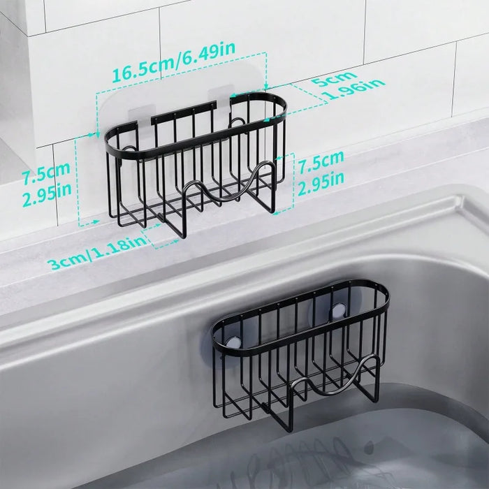 Multifunctional M‑Shaped Sponge Holder — Kitchen Sink Caddy Organizer, Rustproof Iron Sponge Caddy
