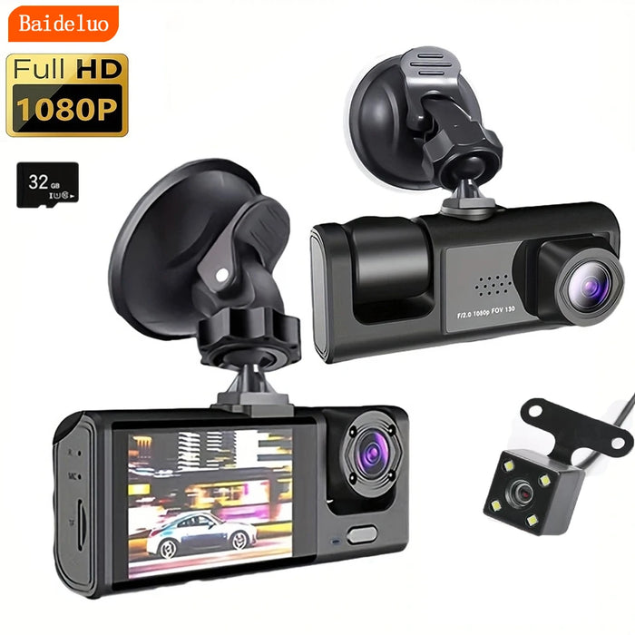 1080P Dual Camera Dash Cam — Front & Interior (2‑ or 3‑camera options)