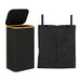 Foldable 2-Section Laundry Hamper with Lid — Bamboo Handles & Removable Bag