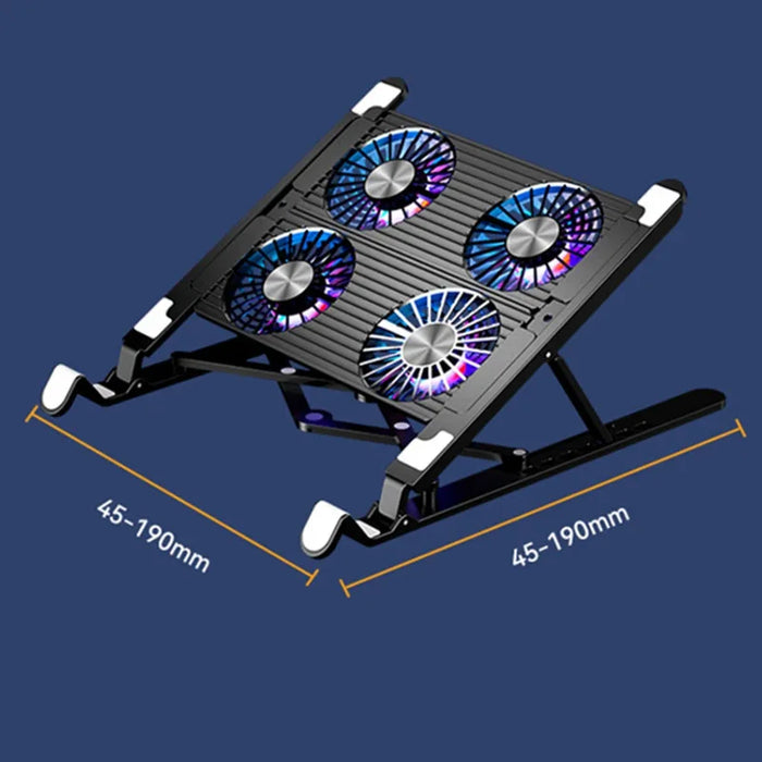 Foldable Laptop Cooling Stand with 4 Fans — Fits 13–17.3-inch Notebooks