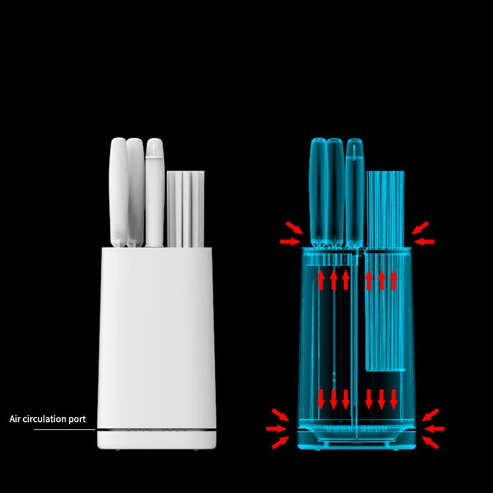 Multi-Function Knife & Utensil Rack with Drain Base