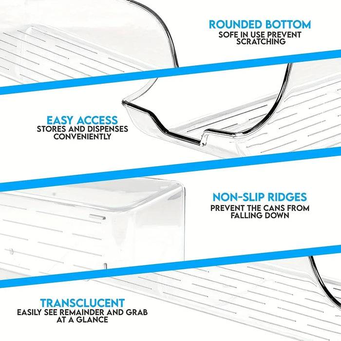 Auto-Rolling Can Dispenser Fridge Organiser – Plastic Pantry Bins