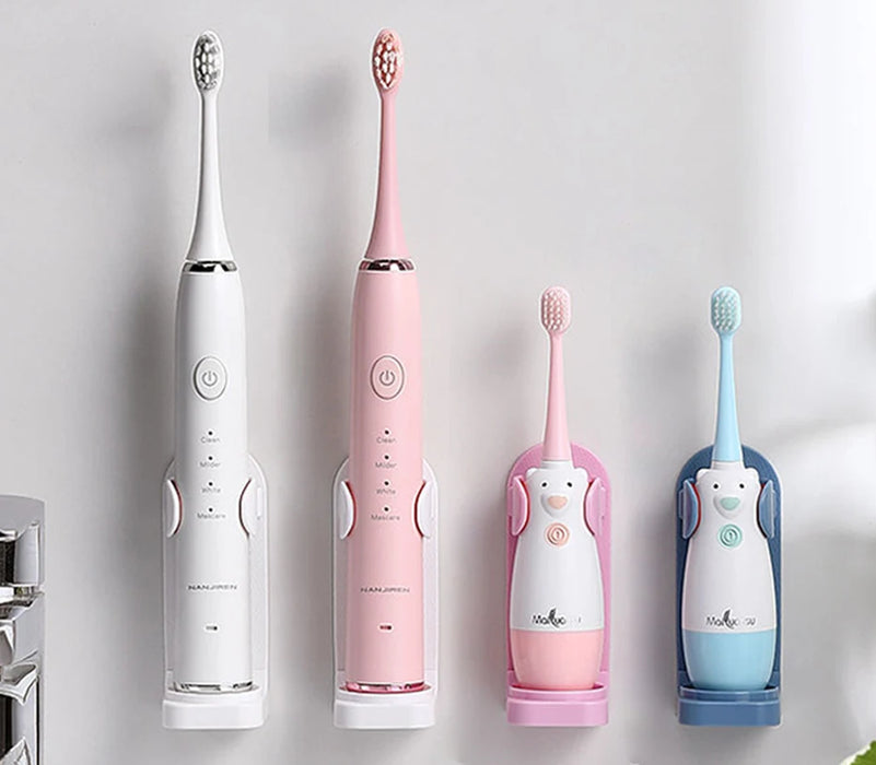 Adjustable Electric Toothbrush Holder – Silicone Non‑Slip Wall Mount (Fits 18–35mm)