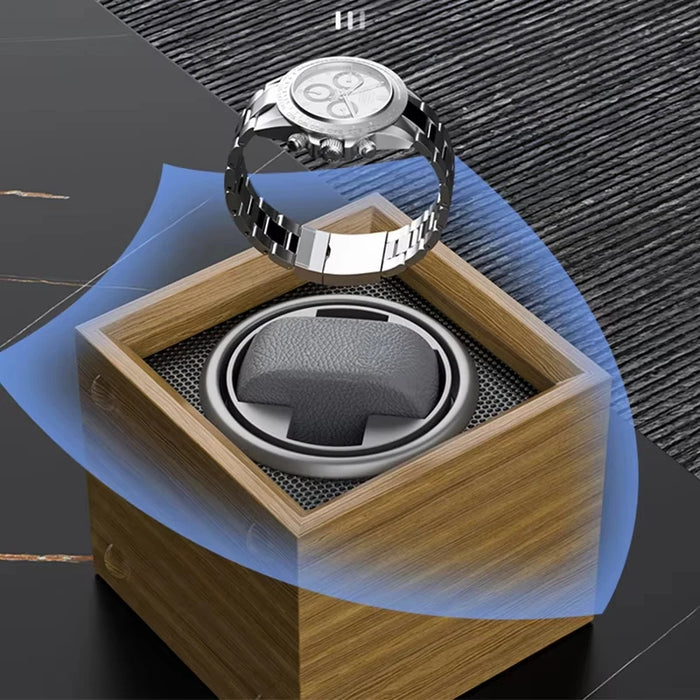 Wooden USB Watch Winder for Automatic Watches — Silent Mabuchi Motor