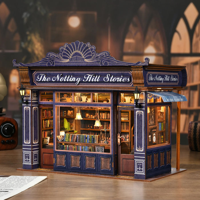 Notting Hill Book Nook 3D Wooden Puzzle DIY Bookstore Bookend Dollhouse Model