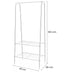 Double-Rail Standing Clothes Rack with Shoe Shelf – Metal Rail for Bedroom & Living Room