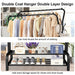 Double-Rail Standing Clothes Rack with Shoe Shelf – Metal Rail for Bedroom & Living Room