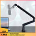 Heavy-Duty Microphone Desk Arm Stand Kit — Adjustable Boom, Pop Filter & Windscreen (Black)