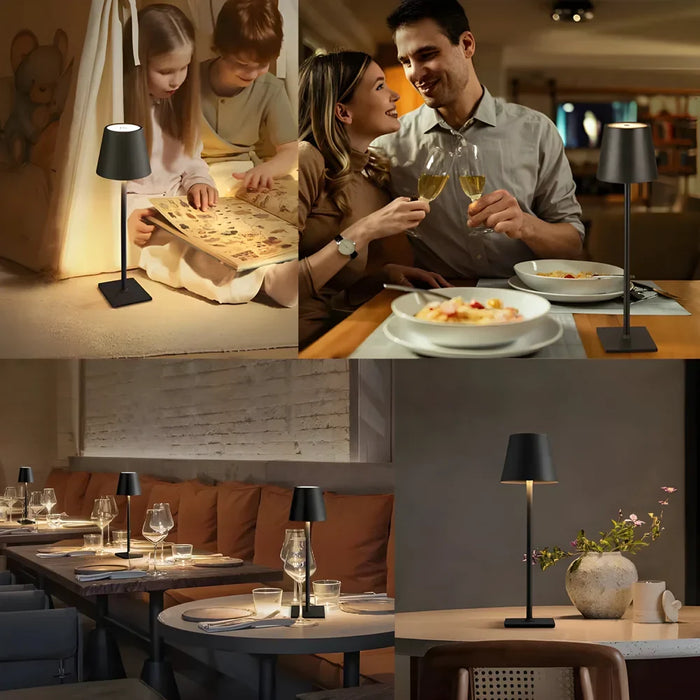 Lampe de bureau rechargeable LED - Lampe de table à interrupteur tactile, 3 modes de couleur, fonction dimmable - Idéale pour chambre, salon, bar et éclairage de décoration pour dîner