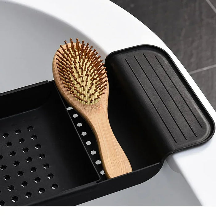 Retractable Bathtub Storage Rack — Expandable Bath Tray & Towel Shelf