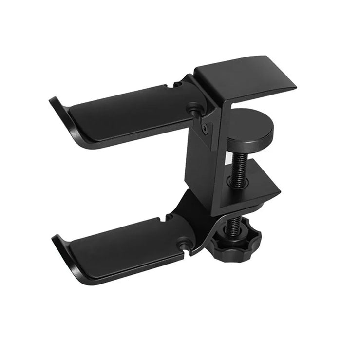 PC Gaming Aluminium Dual Headset Stand — Under-Desk Clamp with Adjustable Rotating Arm