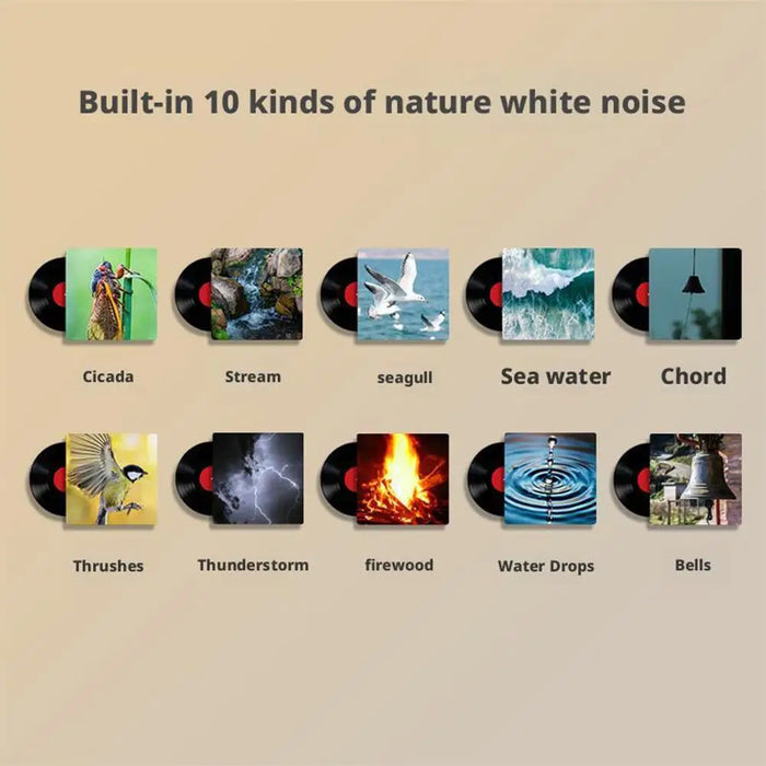 Rechargeable LED White Noise Sleep Lamp — Touch Night Light & 10 Soothing Sounds (Type-C)