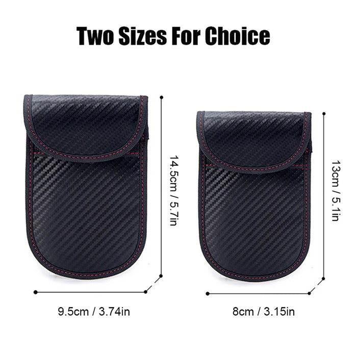 Signal-Blocking Car Key Pouch – RFID Faraday Bag, Two Pockets