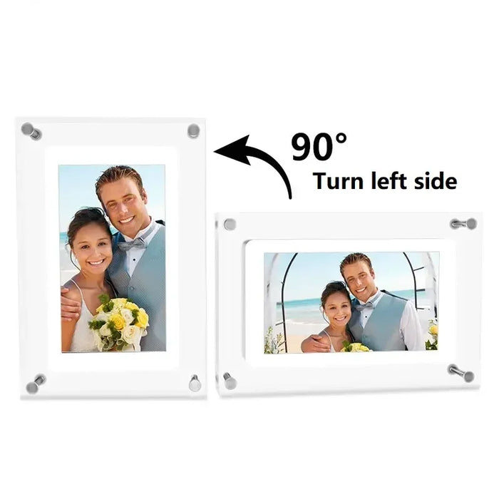 Acrylic Digital Photo Frame 5/7-inch — IPS Screen, 4GB, 1000mAh, Auto-Rotate