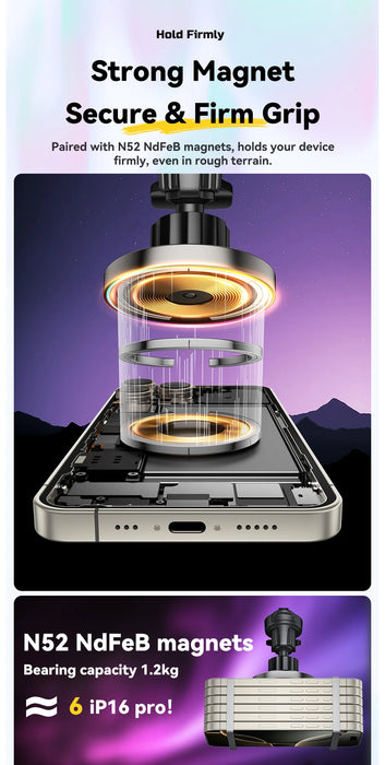 15W Magnetic Wireless Car Charger & Holder for iPhone 12–16 (MagSafe) with RGB