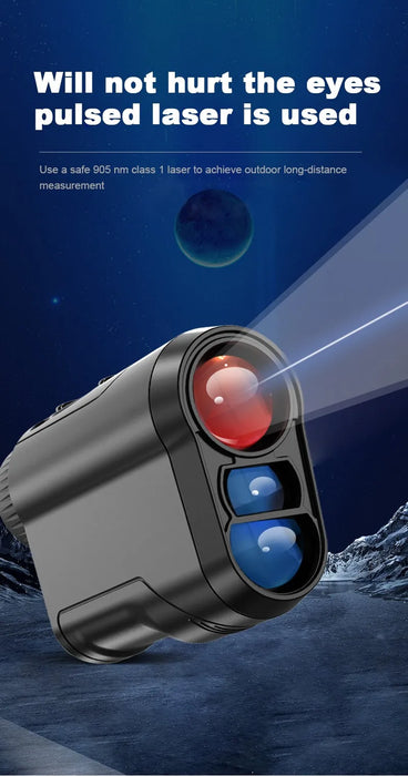 Golf Laser Rangefinder with Slope & Flag Lock — 6x Magnification, Type‑C Recharge (600/1000m)