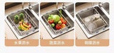 Telescopic Stainless Steel Sink Drainer Basket – Dish Rack Organiser